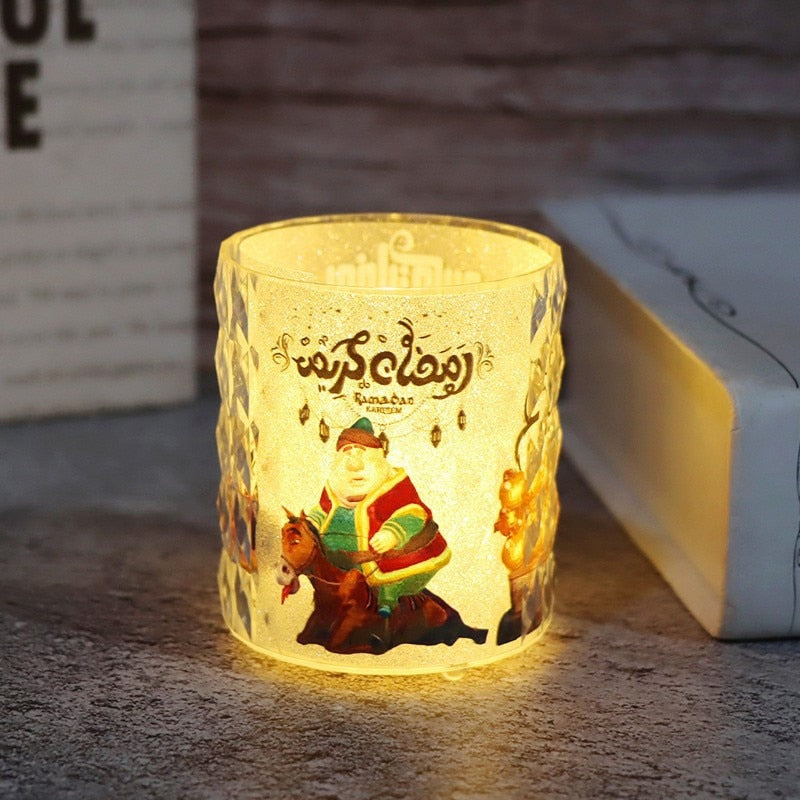 2023 Eid Mubarak Led Candle Lights Ramadan Ornament Lamp Home Party For Home Islamic Muslim Party Night Light Decor Kareem Gift