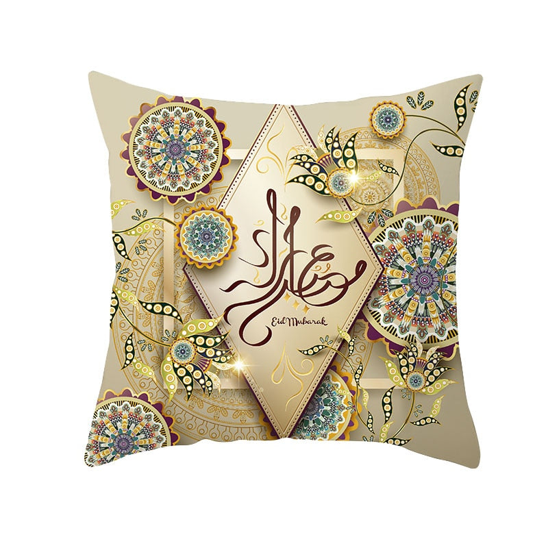 2023 Eid Mubarak Pillowcase Decor for Home Sofa Cushion Cover Islamic Ramadan Kareem Decoration Mosque Muslim Pillow Cover Gifts