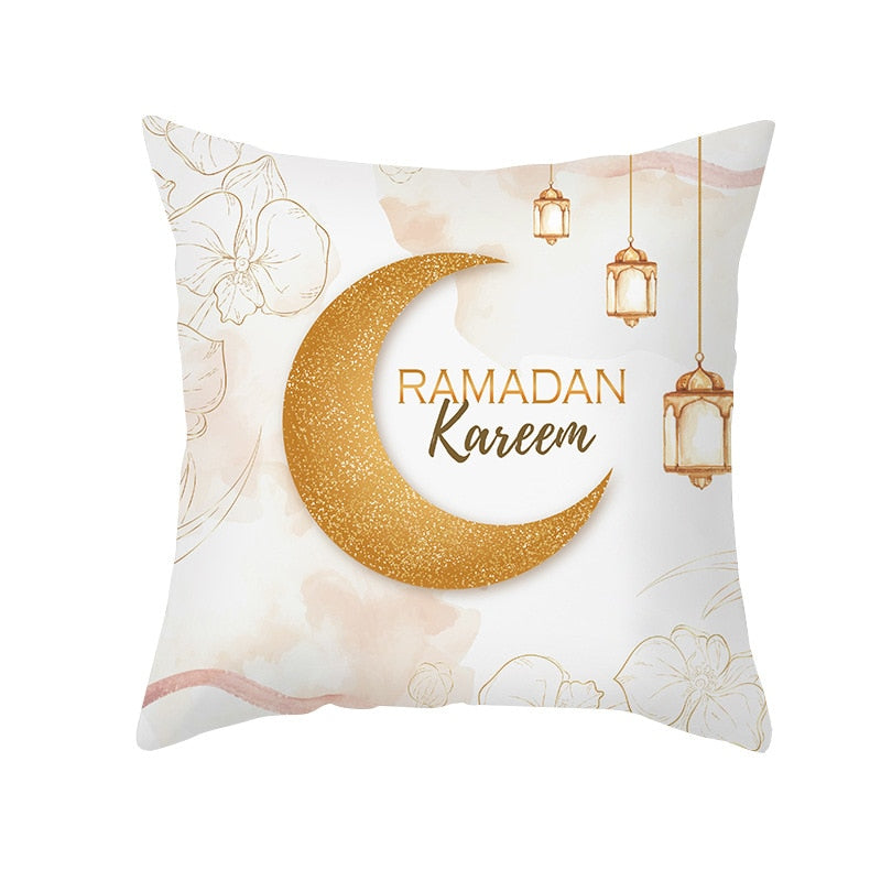 2023 Eid Mubarak Pillowcase Decor for Home Sofa Cushion Cover Islamic Ramadan Kareem Decoration Mosque Muslim Pillow Cover Gifts