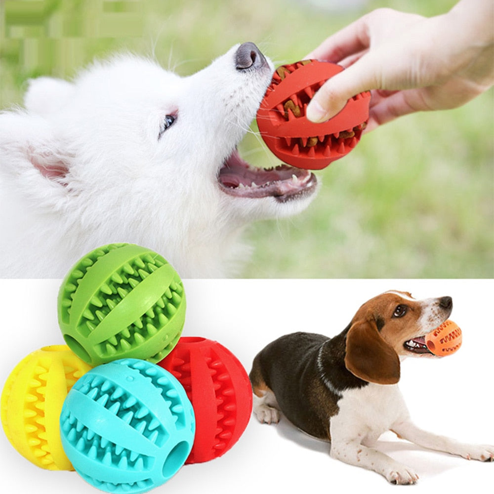 Pet Dog Toy Interactive Rubber Balls for Small Large Dogs Puppy Cat Chewing Toys Pet Tooth Cleaning Indestructible Dog Food Ball