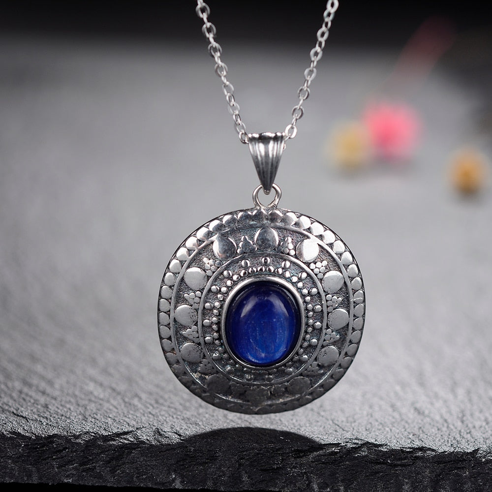 New Style Silver Moonstone Pendants Necklaces For Women Men Classic Oval Design Jewelry Daily Life Casual Birthday Gift