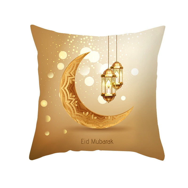 2023 Eid Mubarak Pillowcase Decor for Home Sofa Cushion Cover Islamic Ramadan Kareem Decoration Mosque Muslim Pillow Cover Gifts