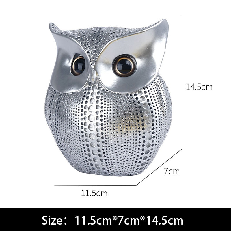 Nordic Style Owls Ornament Owl Resin Craft Bird Miniatures Figurines Decorative Figures for Home Decor Office Decoration