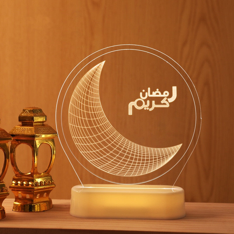 Eid Mubarak Decor Night Light Islamic Muslim Ramadan Decoration 2023 Ramadan Mubarak Decorations for Home Eid Al Adha Gift