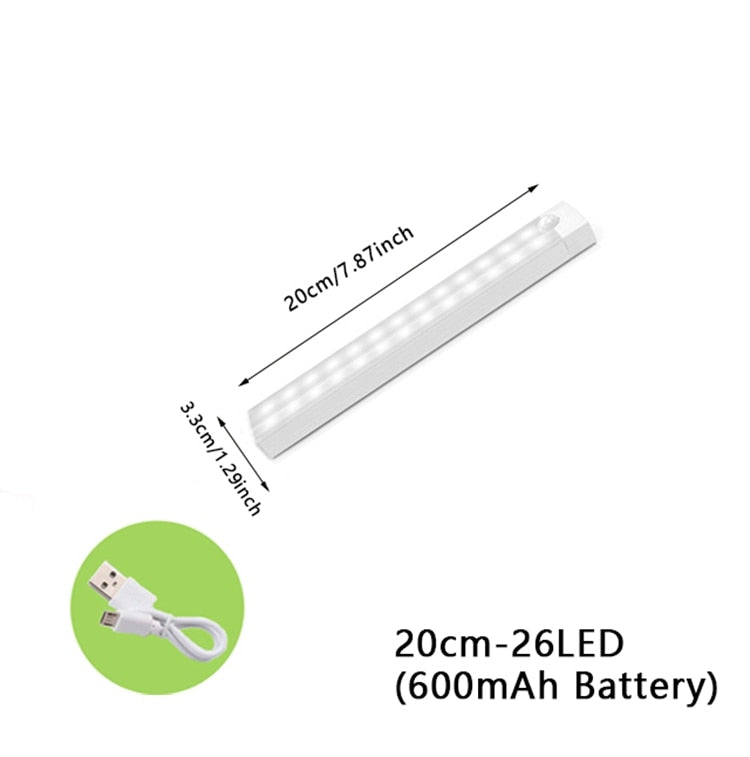 USB Rechargeable Night Light Led Light Under Cabinet Light Motion Sensor Closet Light Kitchen Bedroom Detector Lamp