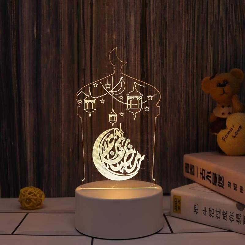 Eid Mubarak Decor Night Light Islamic Muslim Ramadan Decoration 2023 Ramadan Mubarak Decorations for Home Eid Al Adha Gift