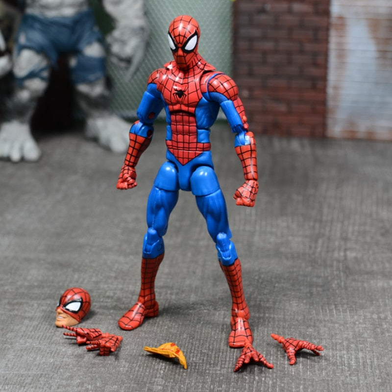 Marvel 6&quot; Action Figure Classic Spider Man Red Blue Spiderman Peter Parker Legendsclothing Amazing Pizza One:12 Toys Model Doll