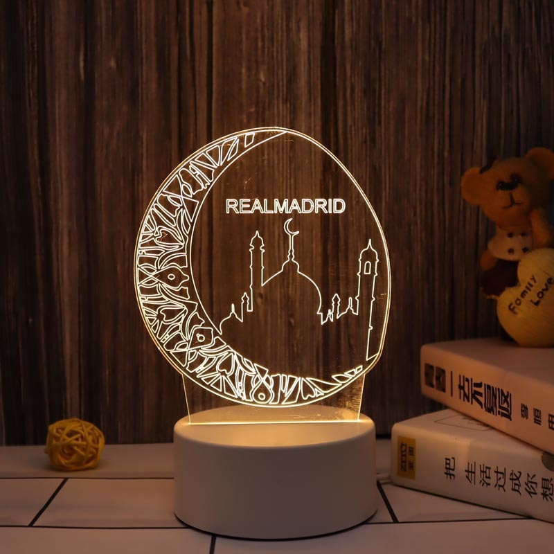 Eid Mubarak Decor Night Light Islamic Muslim Ramadan Decoration 2023 Ramadan Mubarak Decorations for Home Eid Al Adha Gift