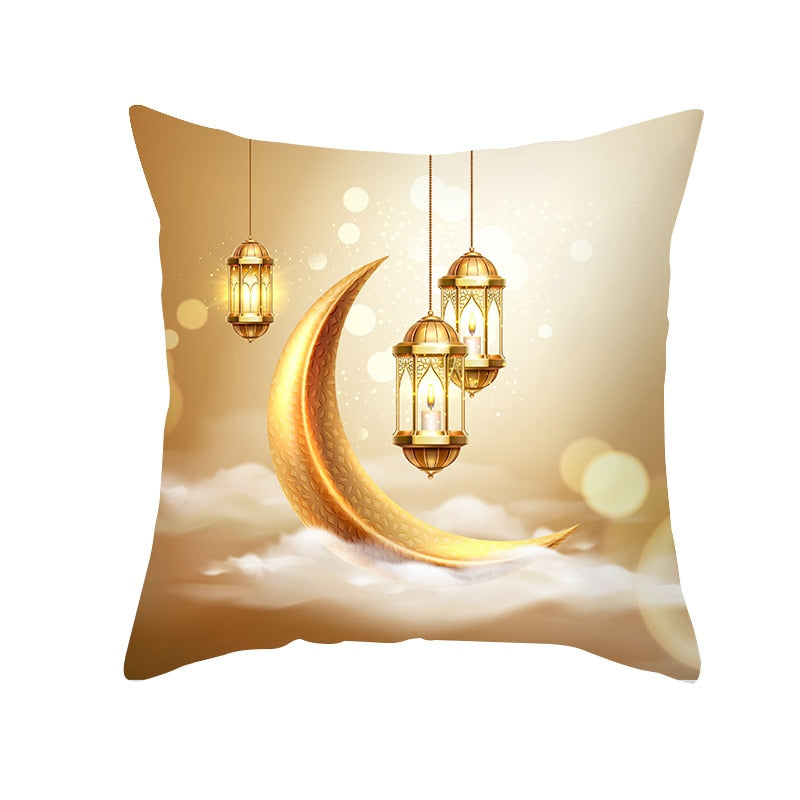 2023 Eid Mubarak Pillowcase Decor for Home Sofa Cushion Cover Islamic Ramadan Kareem Decoration Mosque Muslim Pillow Cover Gifts