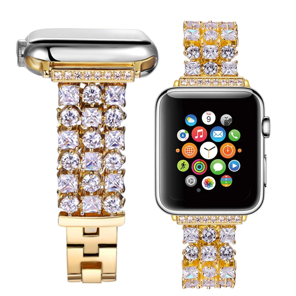 Women Diamond Strap for Apple Watch Ultra 49mm 8 7 45mm 6 SE 5 41mm 40/44mm Luxury Replacement Bracelet for iWatch Band Series