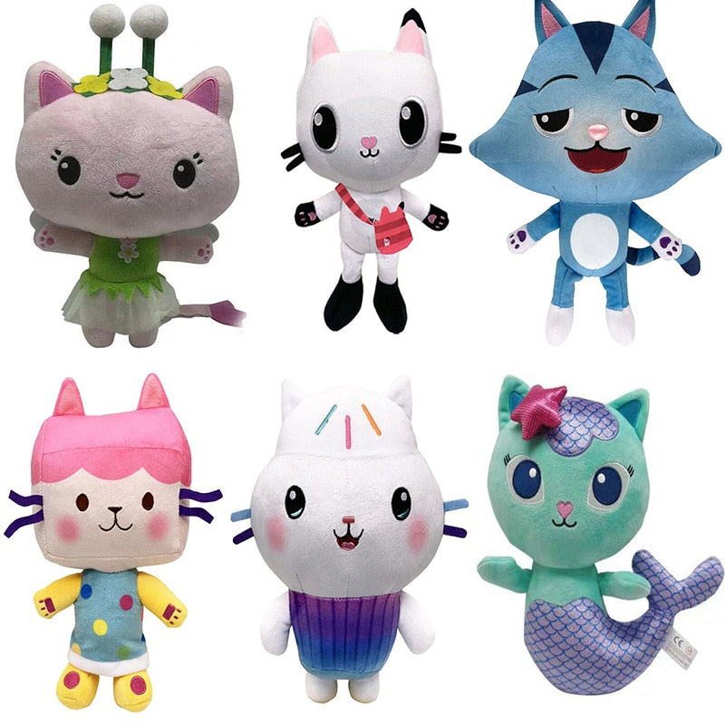 Hot 25Cm Gabby Dollhouse Plush Toy Mercat Cartoon Stuffed Animals Mermaid Cat Mermaid Plushie Dolls Kids Birthday Gifts