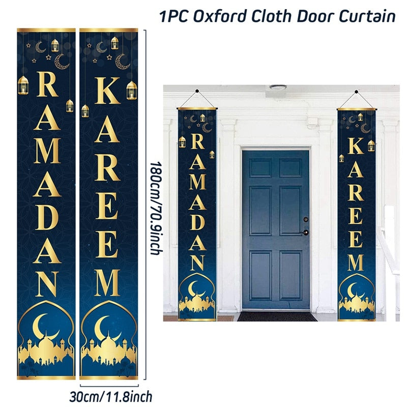 Eid Mubarak Door Banner Ramadan Kareem Banner Ramadan Decoration For Home Islamic Muslim Party Decor Eid Al Adha Gifts