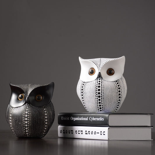 Nordic Style Owls Ornament Owl Resin Craft Bird Miniatures Figurines Decorative Figures for Home Decor Office Decoration