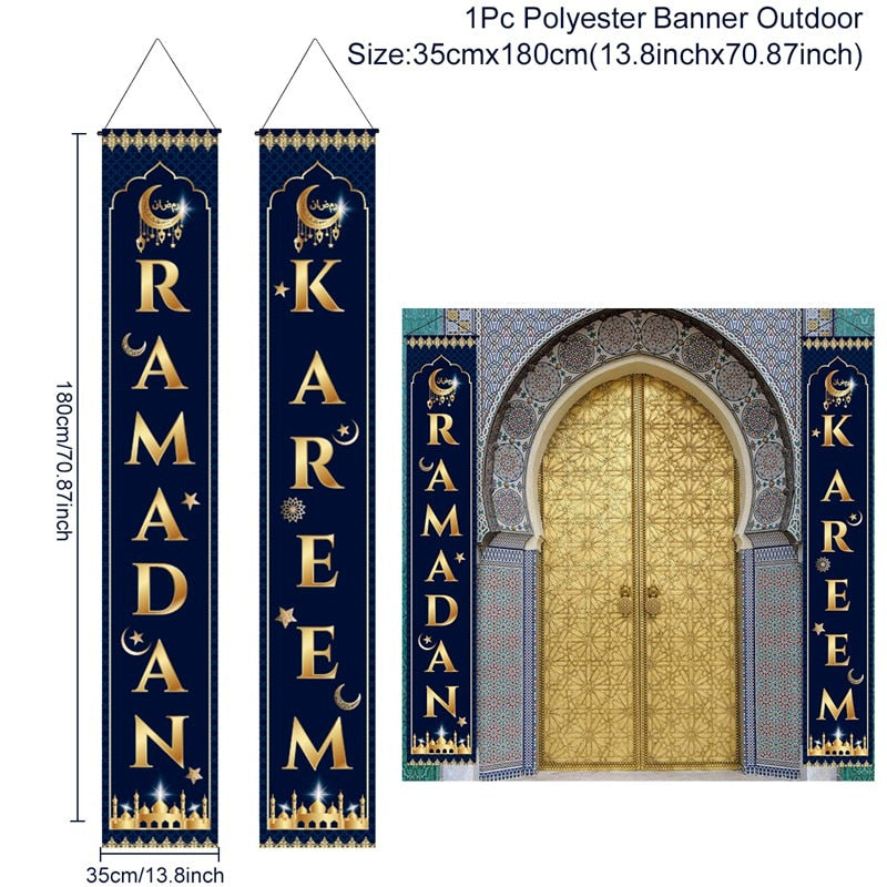 Eid Mubarak Door Banner Ramadan Kareem Banner Ramadan Decoration For Home Islamic Muslim Party Decor Eid Al Adha Gifts