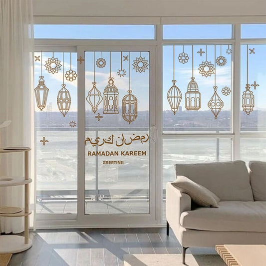 Eid Mubarak Decor Window Sticker Kareem Ramadan Decoration For Home Islamic Muslim Party Decor Mubarak Ramadan Wall Sticker Gift