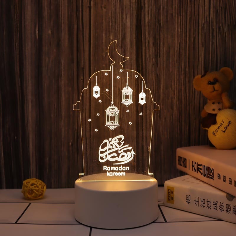 Eid Mubarak Decor Night Light Islamic Muslim Ramadan Decoration 2023 Ramadan Mubarak Decorations for Home Eid Al Adha Gift