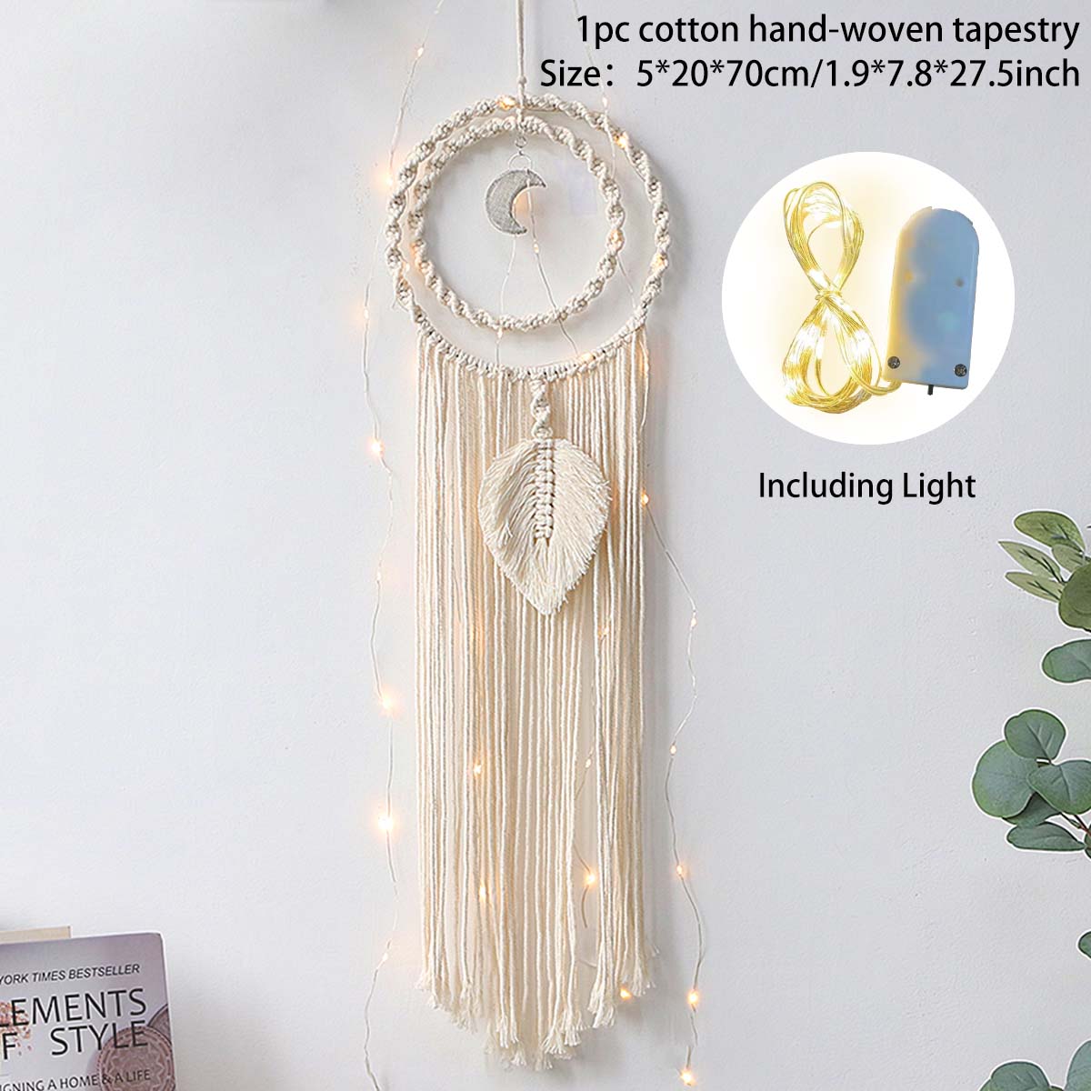 Macrame Dream Catcher Nordic Moon Star Hanging Wall Tapestry Ramadan Decoration for Home Eid Mubrack Room Decor Boho Kid Nursery