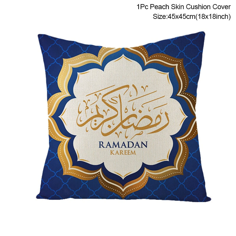 2023 Eid Mubarak Pillowcase Decor for Home Sofa Cushion Cover Islamic Ramadan Kareem Decoration Mosque Muslim Pillow Cover Gifts