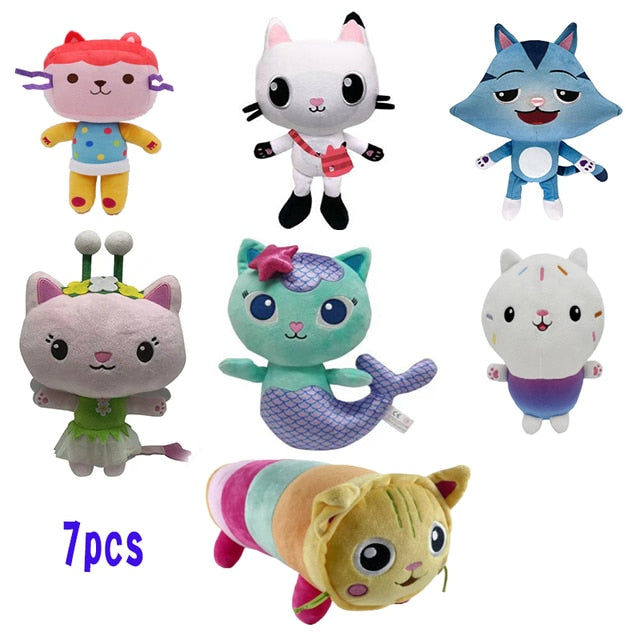 Hot 25Cm Gabby Dollhouse Plush Toy Mercat Cartoon Stuffed Animals Mermaid Cat Mermaid Plushie Dolls Kids Birthday Gifts