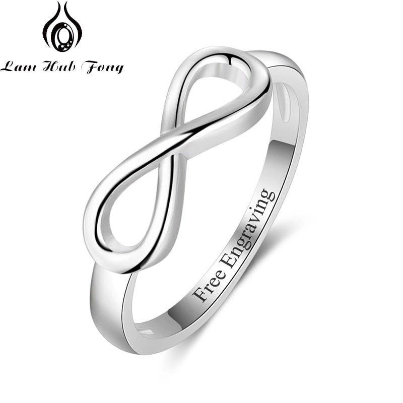 Personalized Infinity Ring Silver Color Custom Name Wedding Gift Love Forever Ring for Women Fashion Jewelry Lam Hub Fong