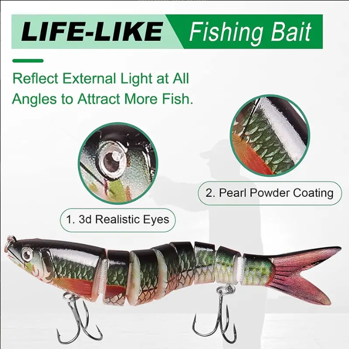 Fishing Lures Multi Jointed Swimbait Crank Bait Slow Sinking Bionic Artificial Bait Freshwater Saltwater Trout Bass Fishing Accessories 10g/13.5cm