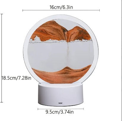 1pc Moving Sand Art Picture, 360° Rotating Hourglass Decoration, 3D Deep Sea Sandscape In Motion Display Round Glass Flowing Sand Frame For Home Office Decoration