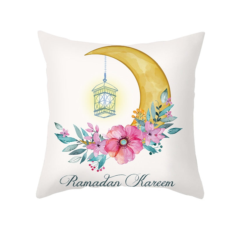 2023 Eid Mubarak Pillowcase Decor for Home Sofa Cushion Cover Islamic Ramadan Kareem Decoration Mosque Muslim Pillow Cover Gifts