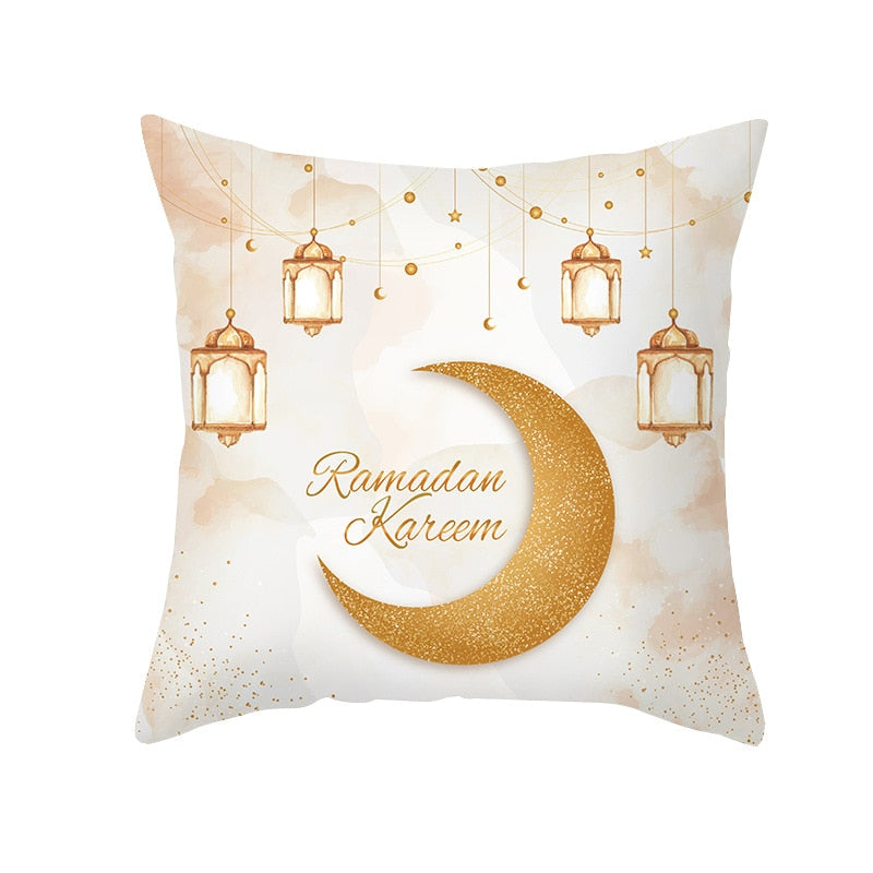 2023 Eid Mubarak Pillowcase Decor for Home Sofa Cushion Cover Islamic Ramadan Kareem Decoration Mosque Muslim Pillow Cover Gifts