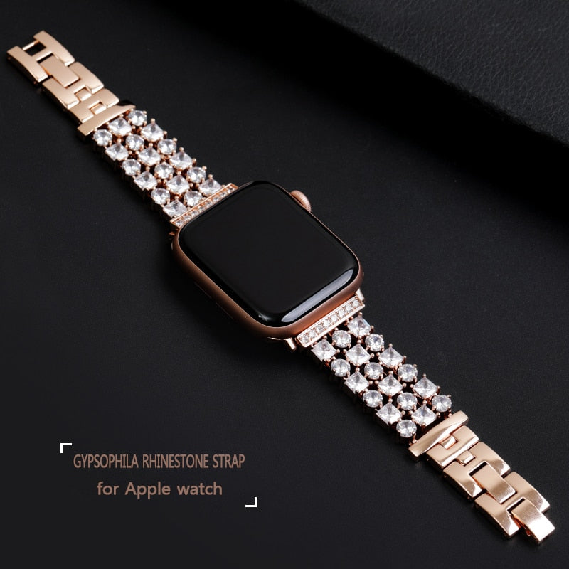 Women Diamond Strap for Apple Watch Ultra 49mm 8 7 45mm 6 SE 5 41mm 40/44mm Luxury Replacement Bracelet for iWatch Band Series