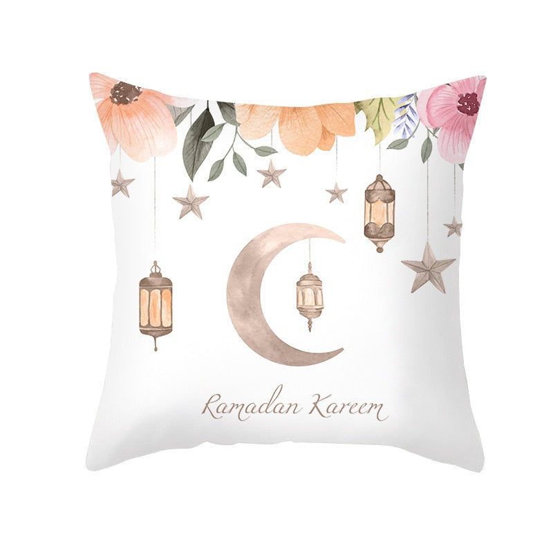 2023 Eid Mubarak Pillowcase Decor for Home Sofa Cushion Cover Islamic Ramadan Kareem Decoration Mosque Muslim Pillow Cover Gifts