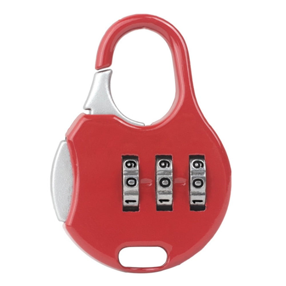 3 Digit Code Combination Password Lock Portable Travel Mini Zinc Carrying Luggage Case Security Lock Backpack Lock Padlock Tool