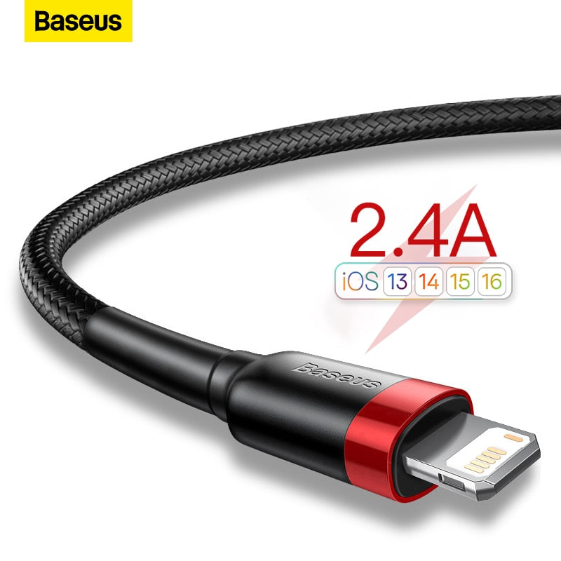 Baseus USB Cable for iPhone14 13 12 11 Pro Max Xs X 8 Plus Cable 2.4A Fast Charging Cable for iPhone Charger Cable USB Data Line