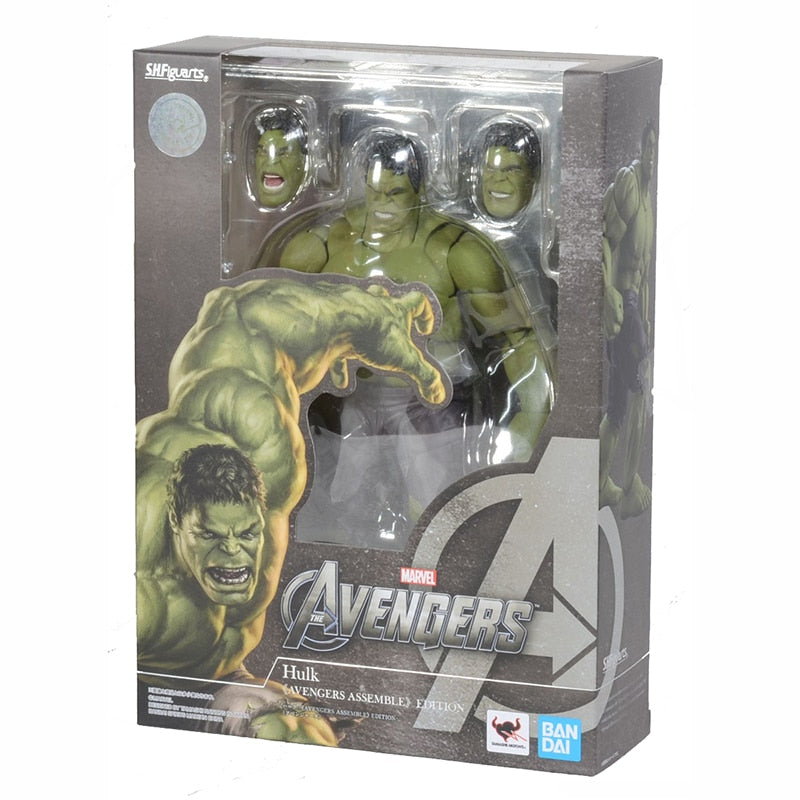 Bandai Shf Marvel Hulk Slagschade Versie Robert Bruce Banner Avengers Anime Action Figure Collection Model Kids Toys Gift