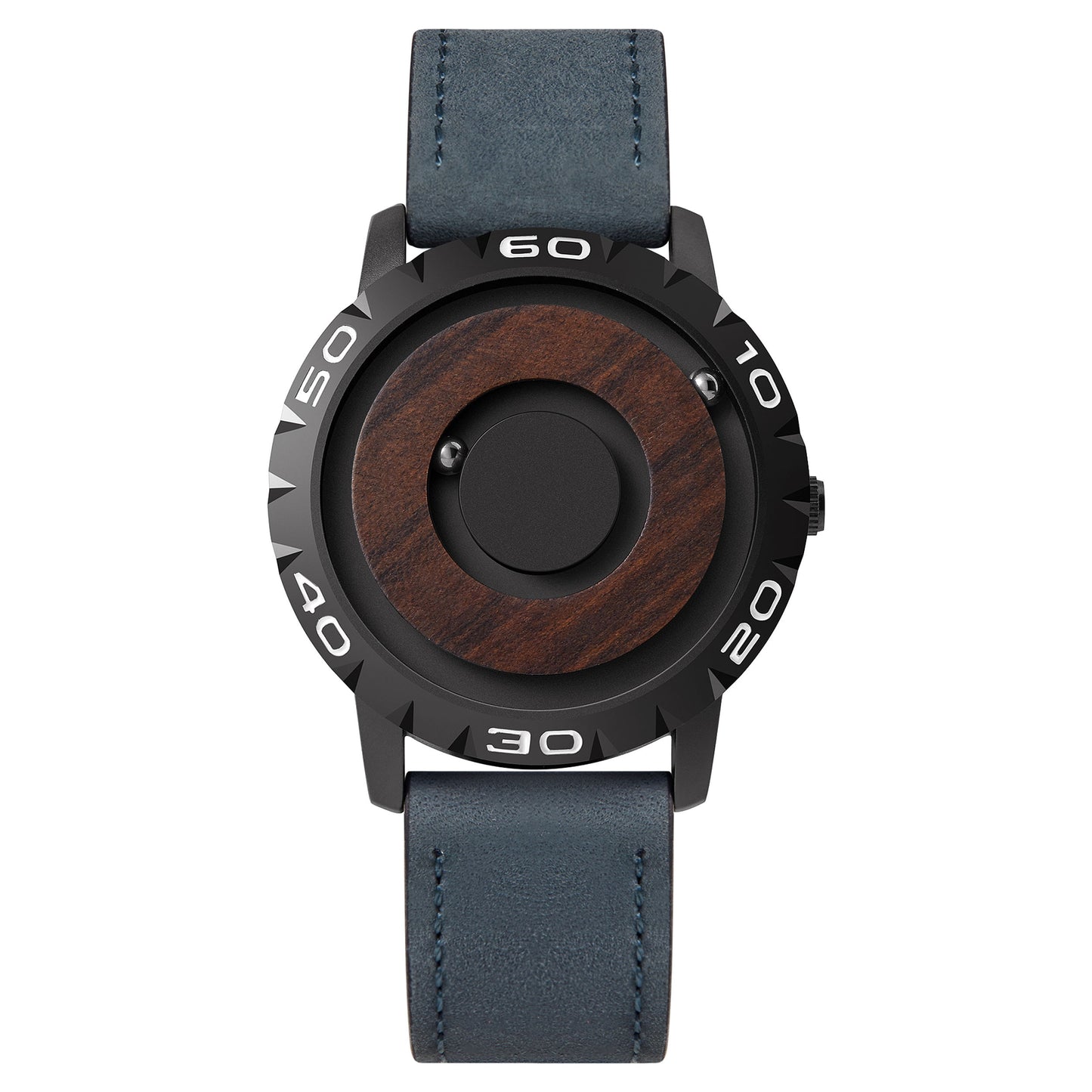 Eutour Original Iron Ball Magnetic Pointer Concept Quartz Unusual Men's Watch Fashion Rubber Strap