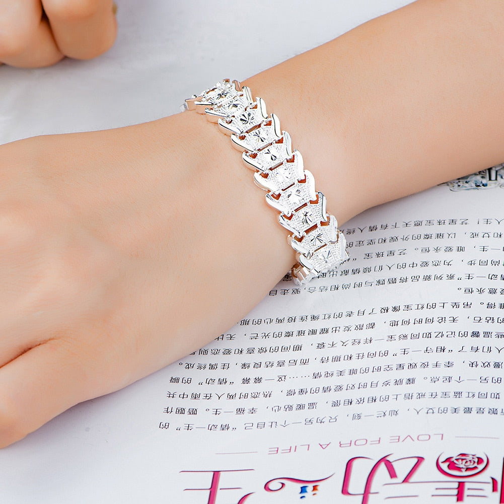 Beautiful Elegant wedding 925 silver women men chain Bracelet high quality fashion classic jewelry wholesale H506