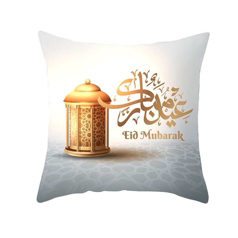 2023 Eid Mubarak Pillowcase Decor for Home Sofa Cushion Cover Islamic Ramadan Kareem Decoration Mosque Muslim Pillow Cover Gifts