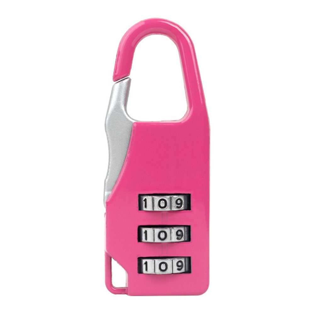 3 Digit Code Combination Password Lock Portable Travel Mini Zinc Carrying Luggage Case Security Lock Backpack Lock Padlock Tool