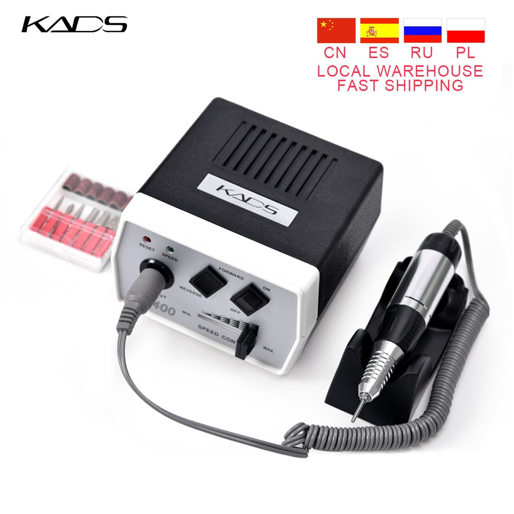 KADS Nail Drill Machine Nail File Electric 35W 30000RPM Nail Polisher Manicure Machine Milling Cutters Nail Drill US EU Plug