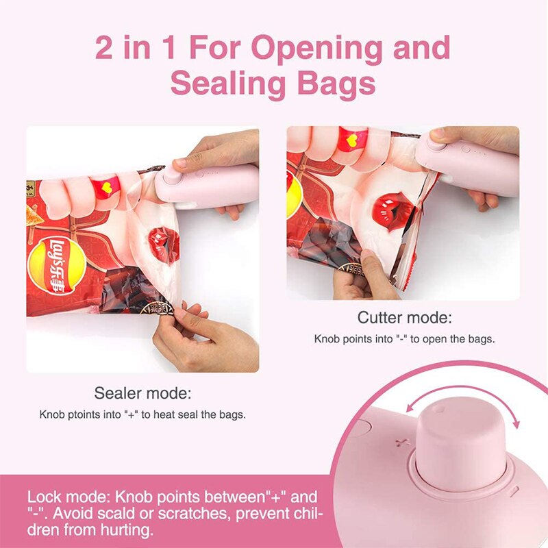 Mini Heat Bag Sealing Machine Package Sealer Bags Thermal Plastic Food Bag Closure Portable Sealer Packing Kitchen Accessories