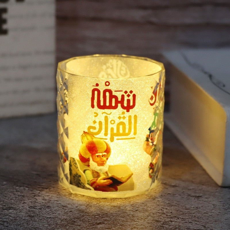 2023 Eid Mubarak Led Candle Lights Ramadan Ornament Lamp Home Party For Home Islamic Muslim Party Night Light Decor Kareem Gift