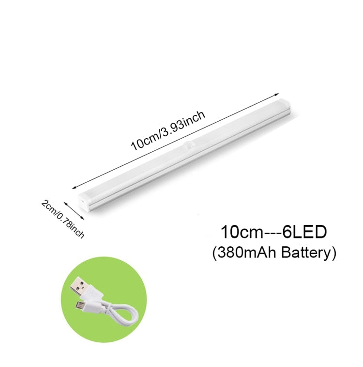 USB Rechargeable Night Light Led Light Under Cabinet Light Motion Sensor Closet Light Kitchen Bedroom Detector Lamp