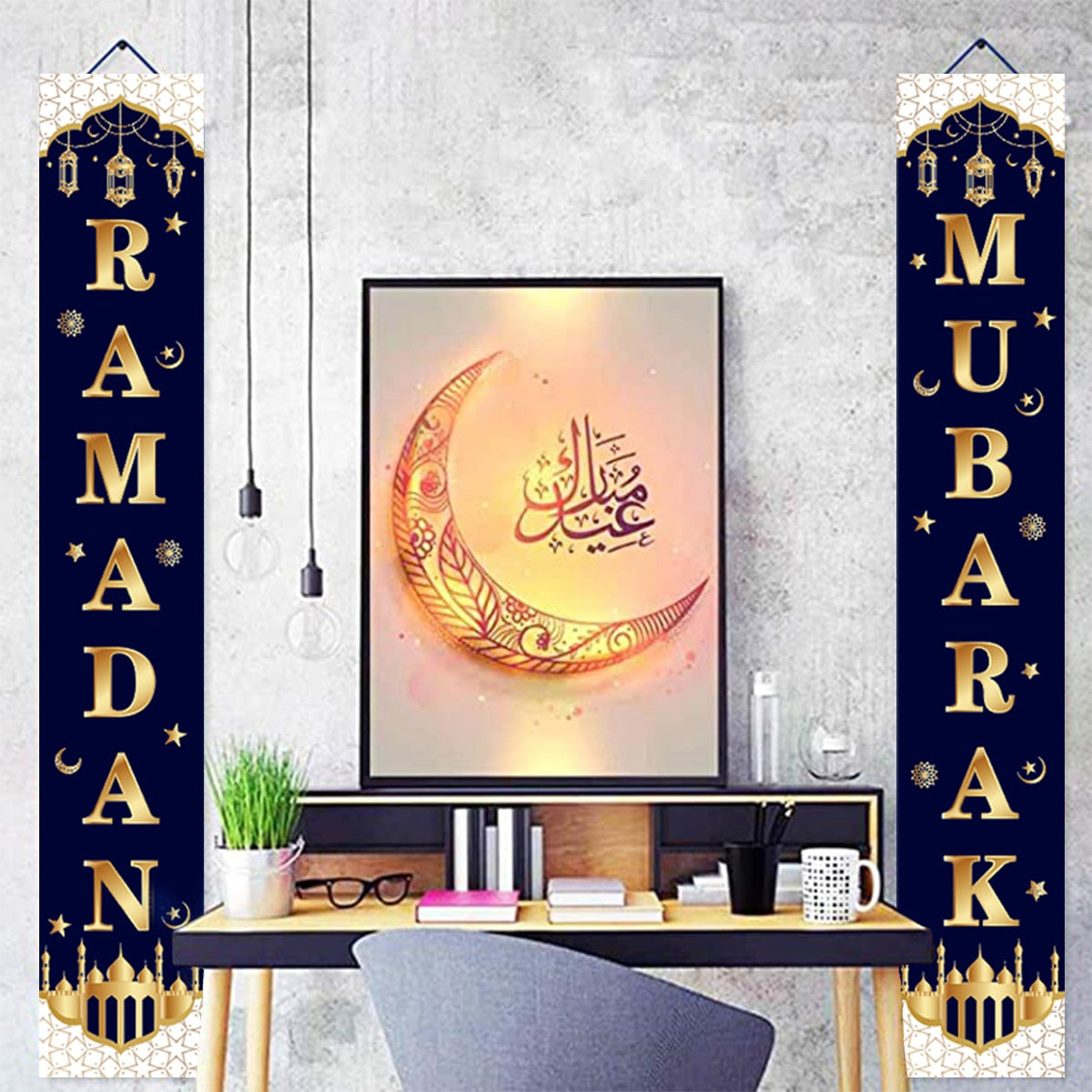 Eid Mubarak Door Banner Ramadan Kareem Banner Ramadan Decoration For Home Islamic Muslim Party Decor Eid Al Adha Gifts