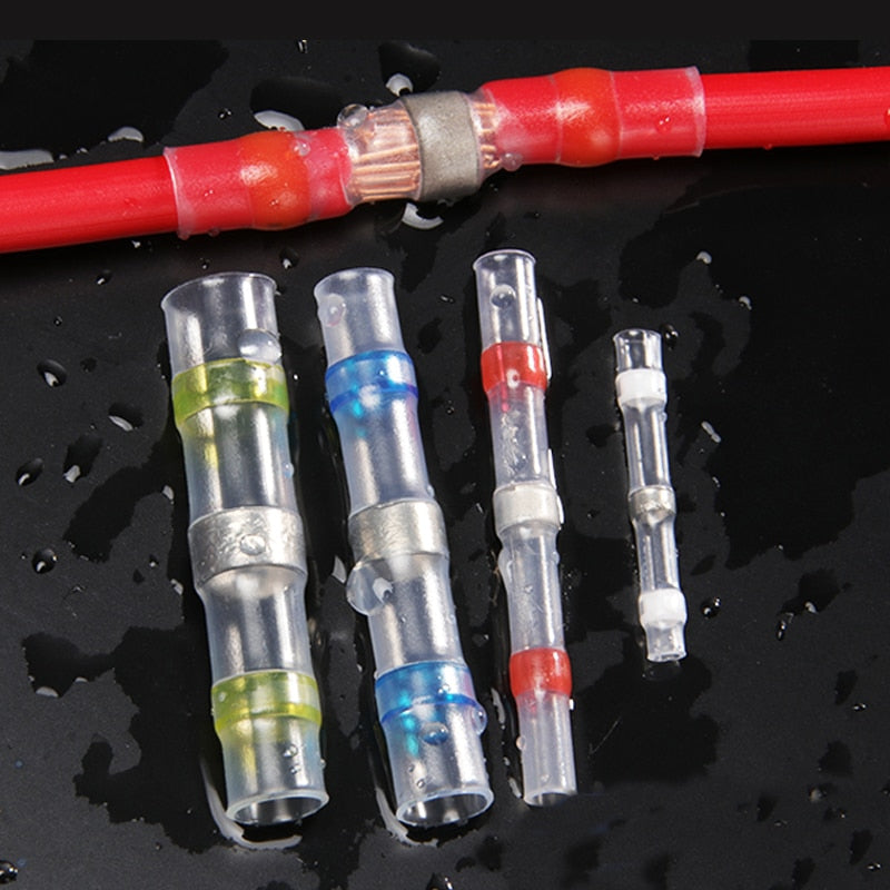 50/30/20PCS Solder Seal Wire Connectors Waterproof Heat Shrink Butt Connectors Electrical Wire Terminals Insulated Butt Splices