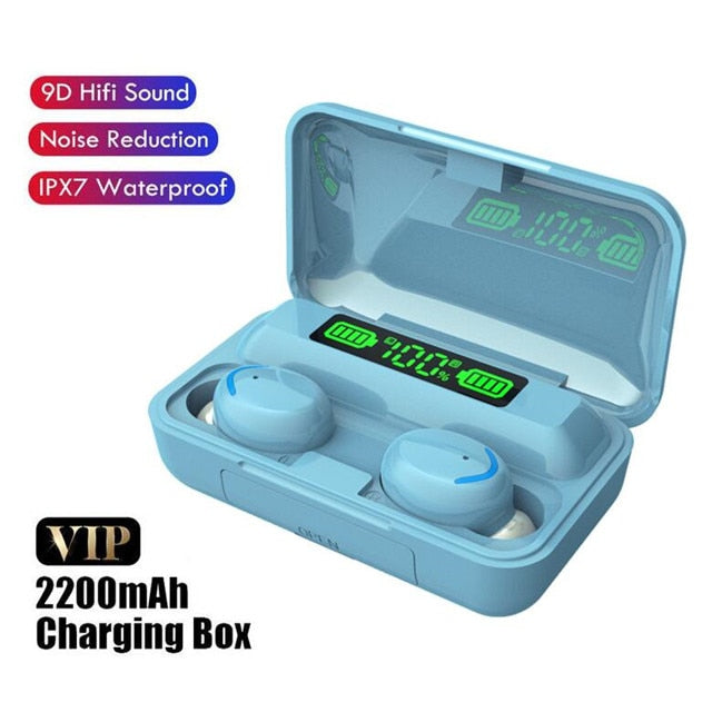 TWS Bluetooth Earphones 2200mAh Charging Box Wireless Headphone Fone Stereo Wireless Headset with Mic Sports Waterproof Earbuds