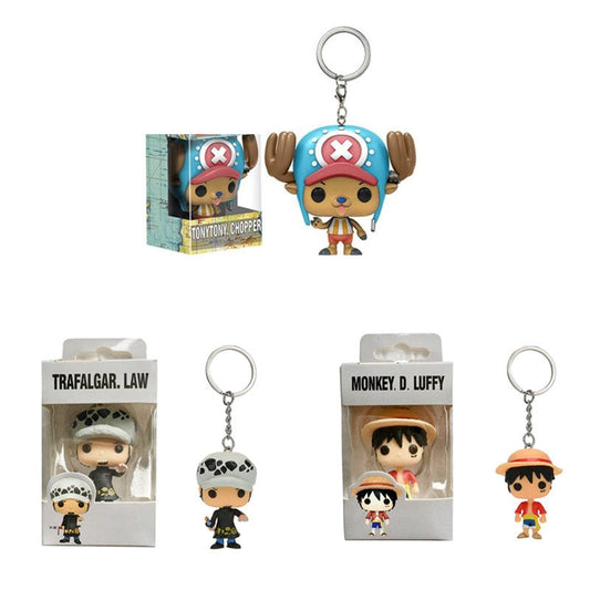 Original Anime ONE PIECE Keychain Tony Chopper Law Monkey·D·Luffy Minifigure Model Toys Collection Pendent Gift