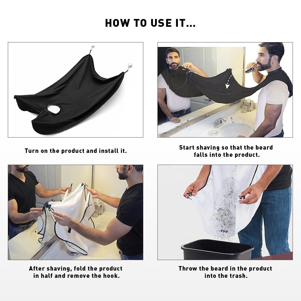 Shaving Apron for Man Beard Shaving Apron Care Bib Face Shaved Hair Adult Bibs Shaver Cleaning Hairdresser Gift Clean Apron