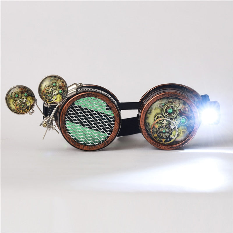 FLORATA Rivet Goggles Men Women Steampunk Vintage Round Sun Glasses Gothic Goggles Vintage Retro Punk Sunglass