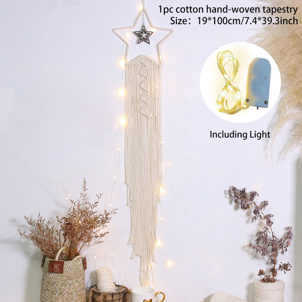 Macrame Dream Catcher Nordic Moon Star Hanging Wall Tapestry Ramadan Decoration for Home Eid Mubrack Room Decor Boho Kid Nursery