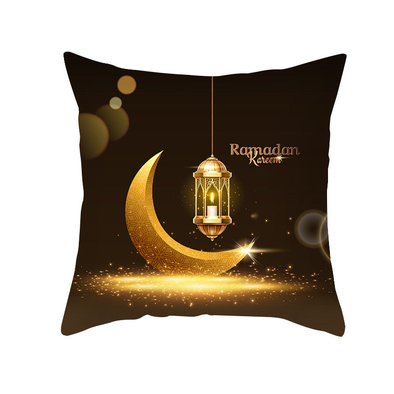 2023 Eid Mubarak Pillowcase Decor for Home Sofa Cushion Cover Islamic Ramadan Kareem Decoration Mosque Muslim Pillow Cover Gifts