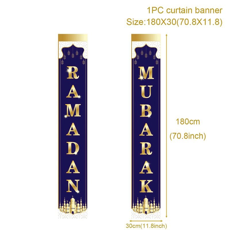 Eid Mubarak Door Banner Ramadan Kareem Banner Ramadan Decoration For Home Islamic Muslim Party Decor Eid Al Adha Gifts